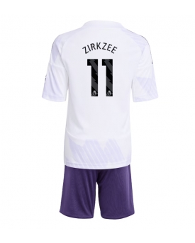 Manchester United Joshua Zirkzee #11 Maglia Gara Trasferta Repliche 2025-26 Bambino Maniche Corte